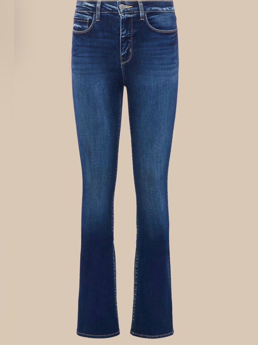 L’AGENCE Selma High Rise Flare Jeans Dark Wash Stretch Designer Denim Y2K
